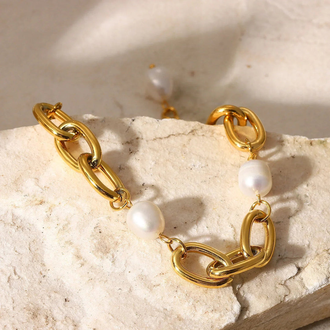 Ysabel – Armband mit dicken Süßwasserperlen