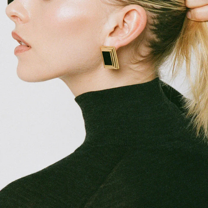 Sybil Gold Emaille Ohrringe