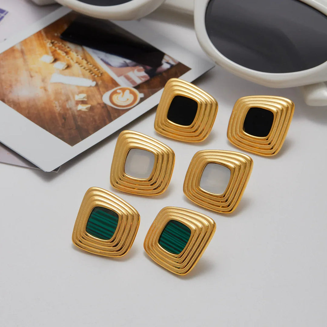 Geometrische Ohrringe Sylvie in Gold