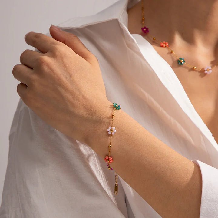 Bracelet en or à motif floral Azalée