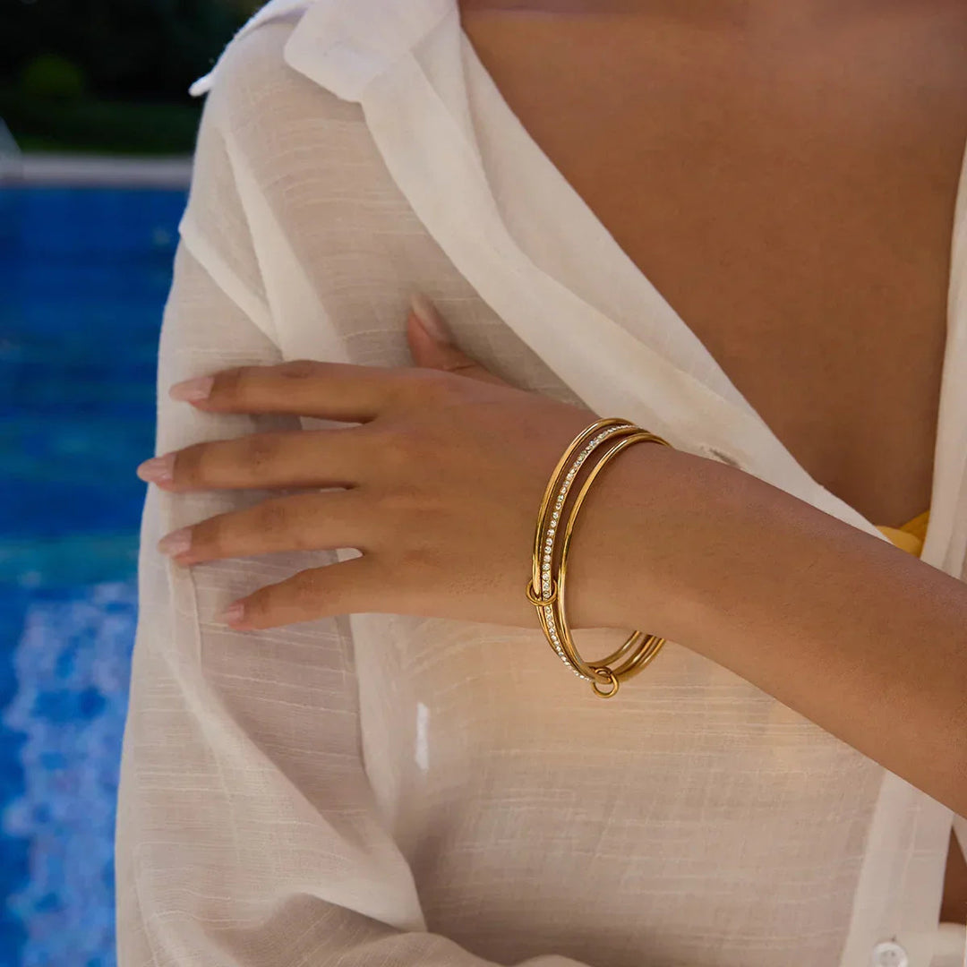 Quinley-Armband mit gestapelten Diamanten