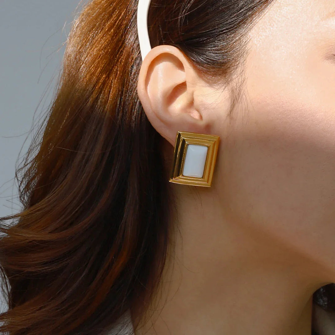 Sybil Gold Emaille Ohrringe