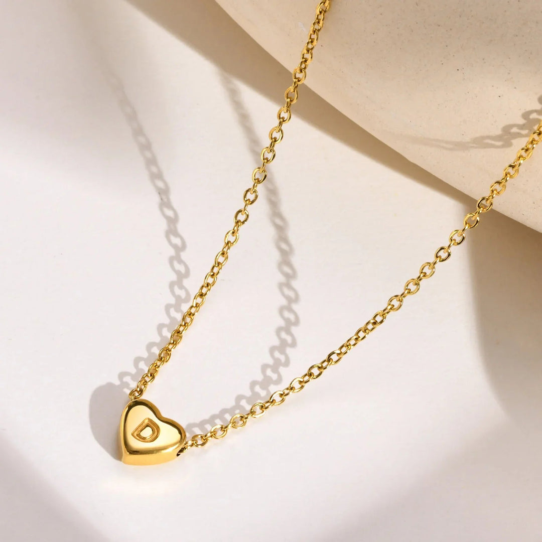 Herz Initiale Gold Halskette