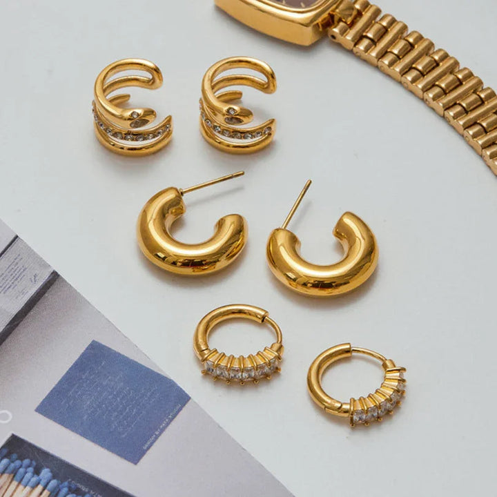 Orielle Staple Goldohrring-Set
