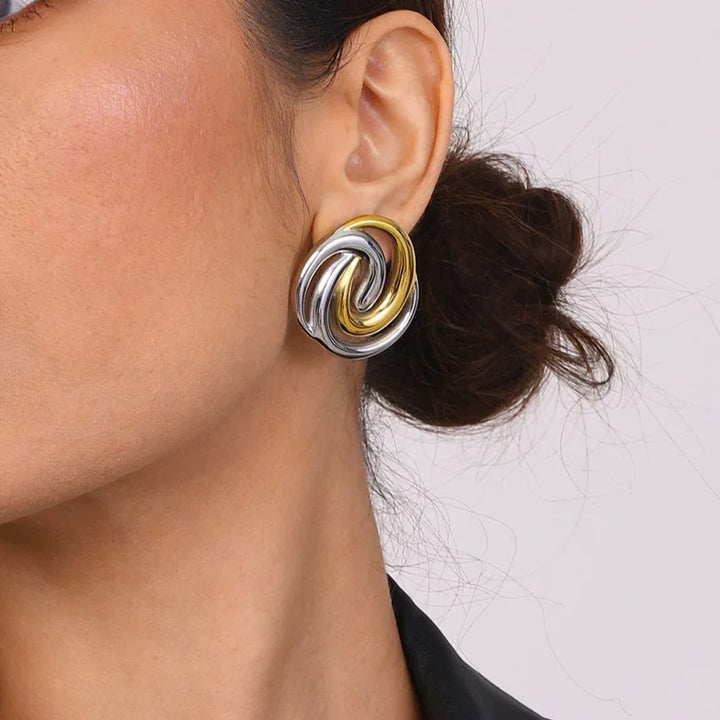 Janice Dreifach-Spiral-Goldohrringe