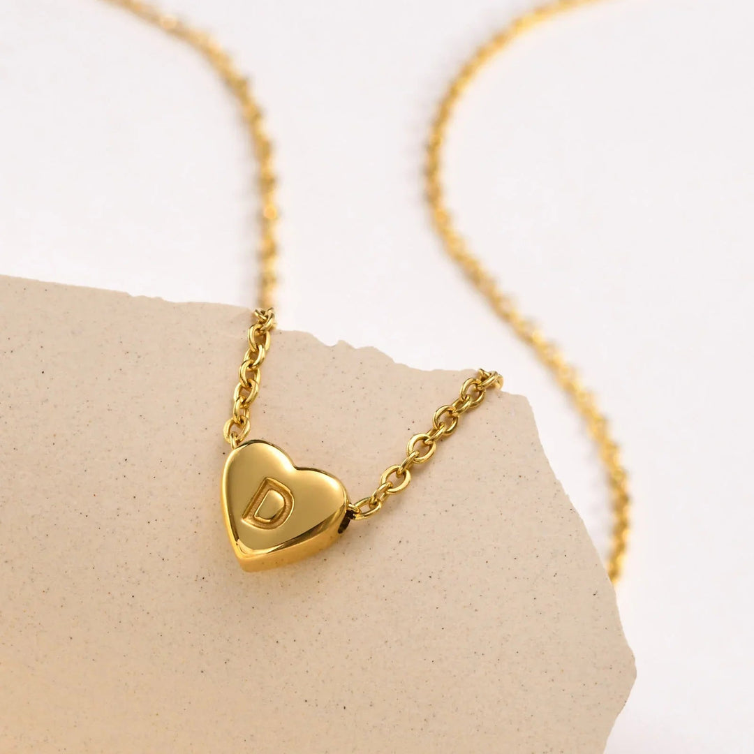 Herz Initiale Gold Halskette