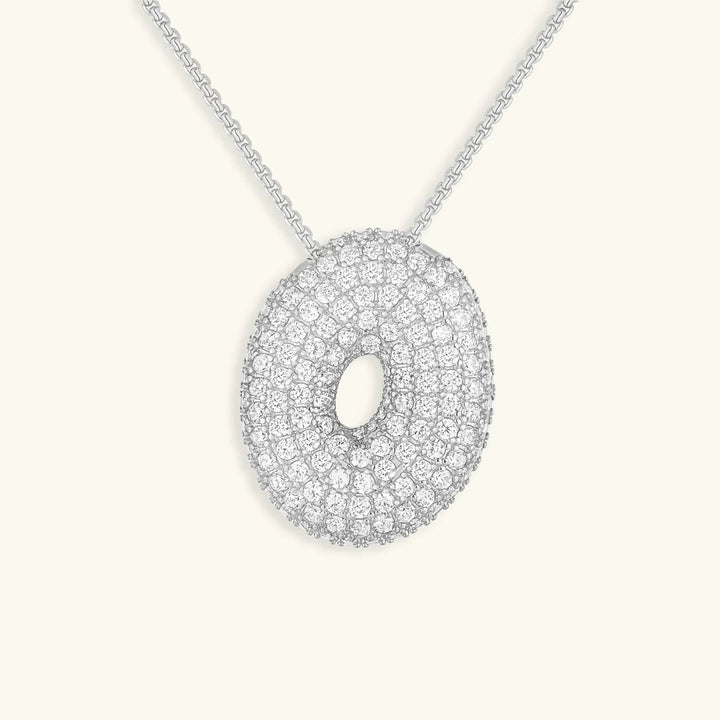 Bubble Initial Diamant Halskette