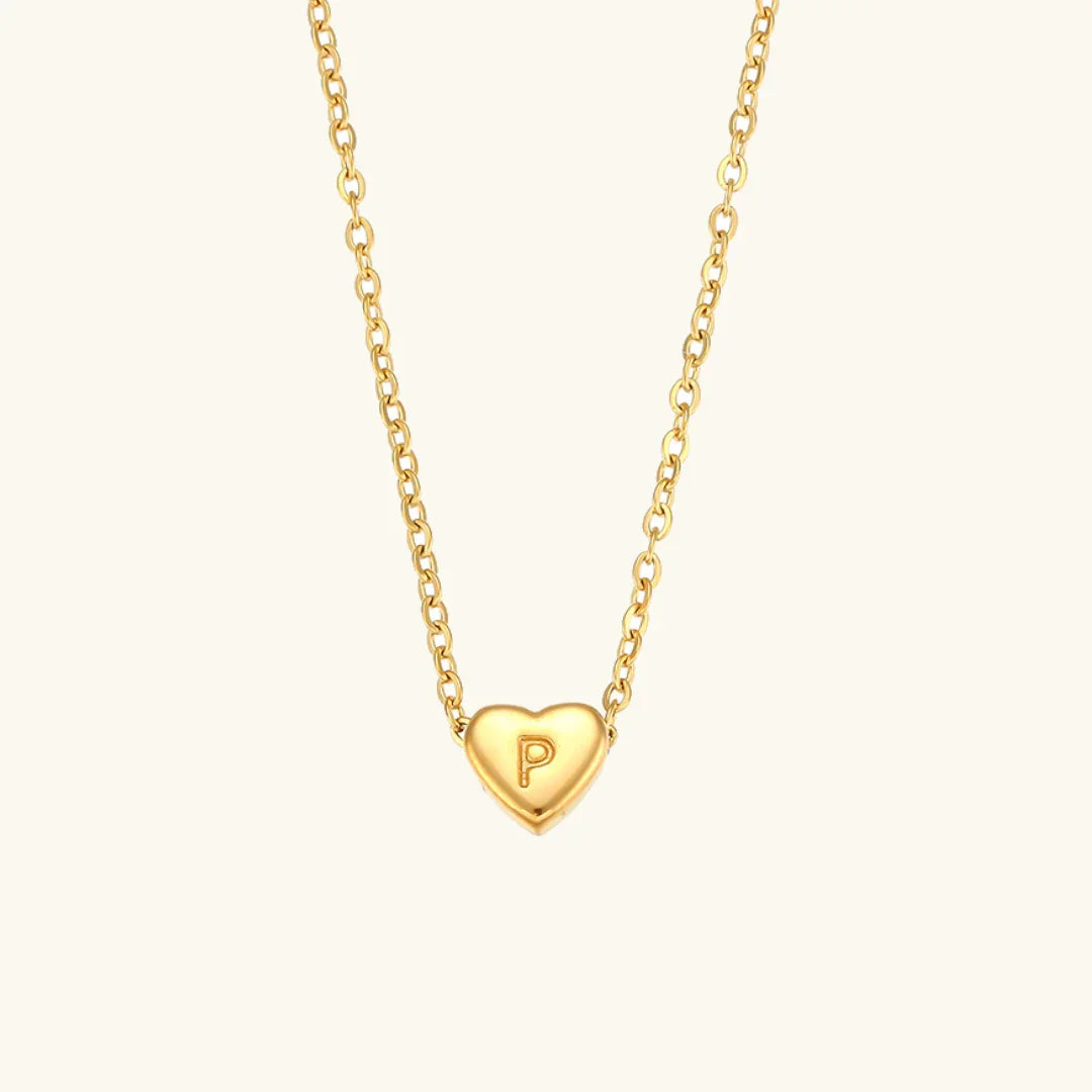 Herz Initiale Gold Halskette