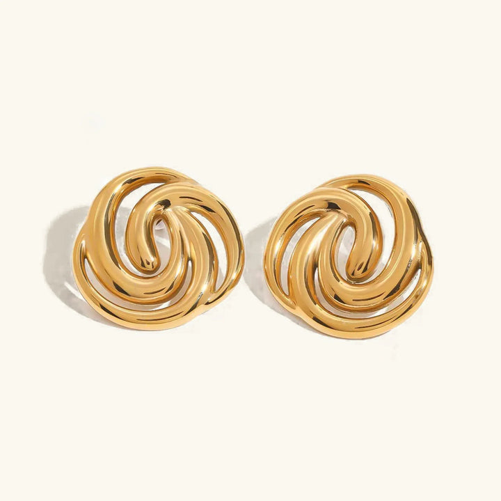 Janice Dreifach-Spiral-Goldohrringe