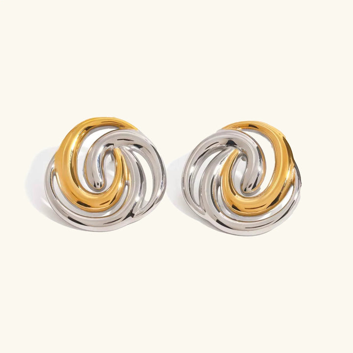 Janice Dreifach-Spiral-Goldohrringe