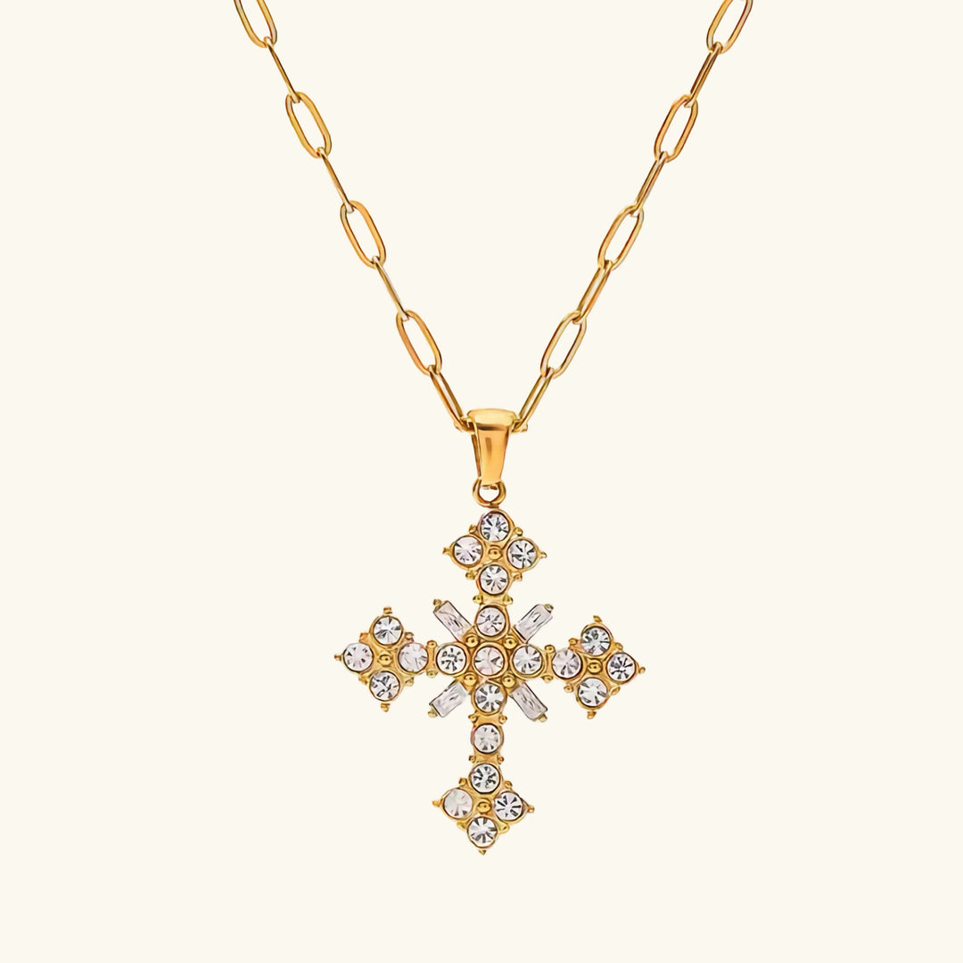 Divina Kristallkreuz-Halskette