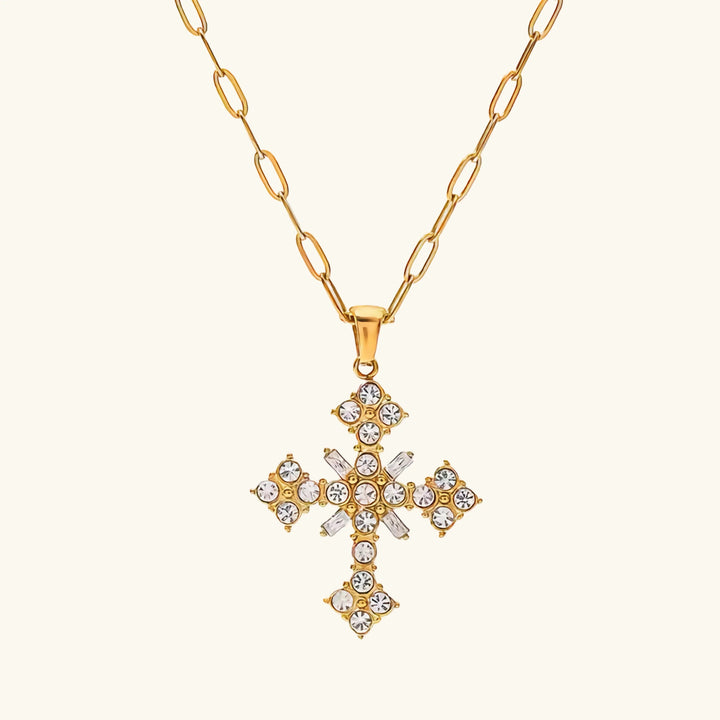 Divina Kristallkreuz-Halskette