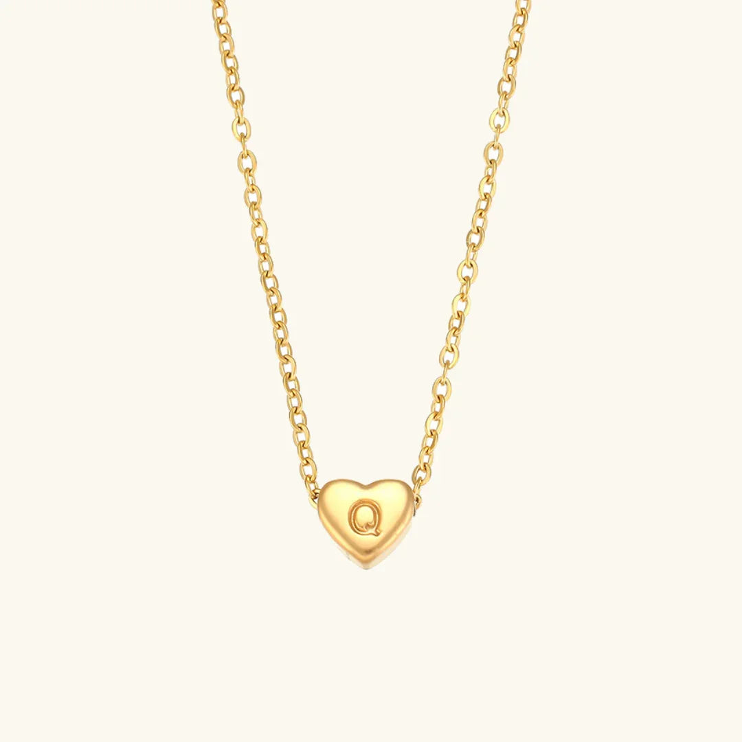 Herz Initiale Gold Halskette