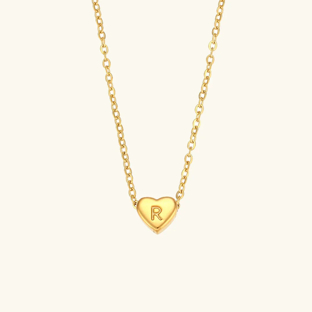 Herz Initiale Gold Halskette
