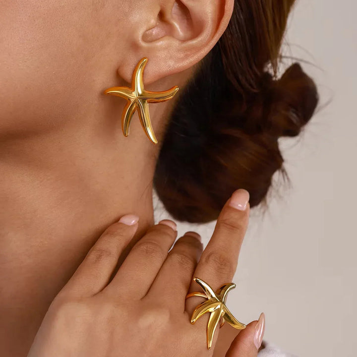 Oceanic Gold Seestern Ring