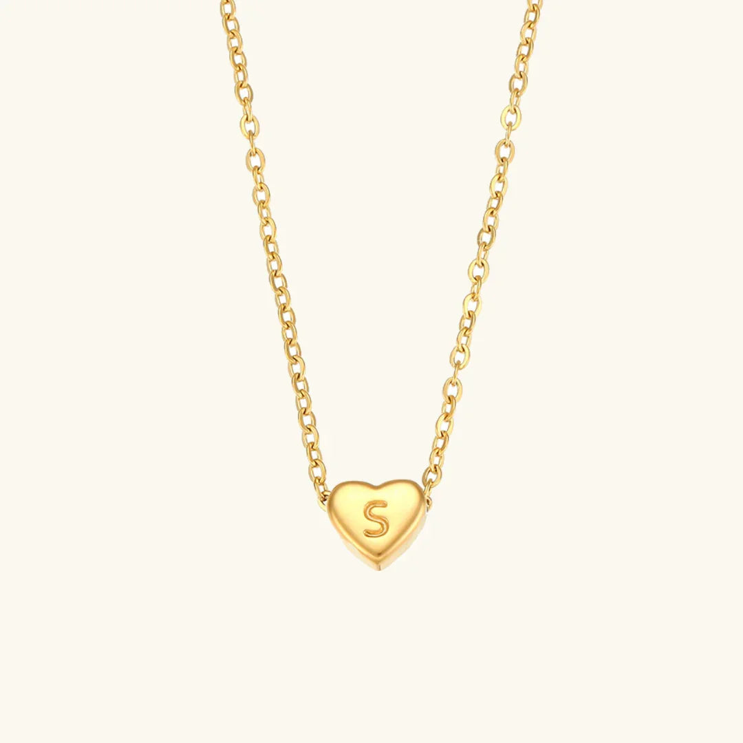 Herz Initiale Gold Halskette