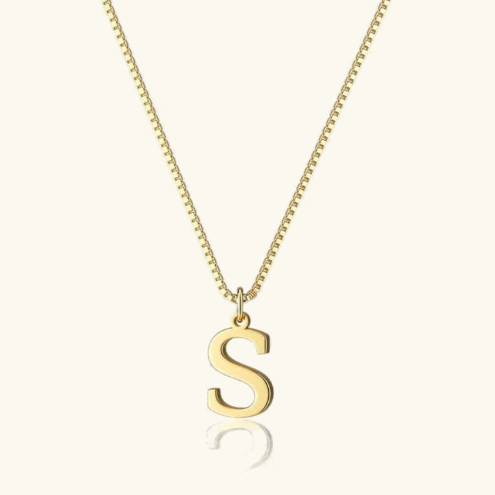 Therese Buchstabe Initial Gold Halskette