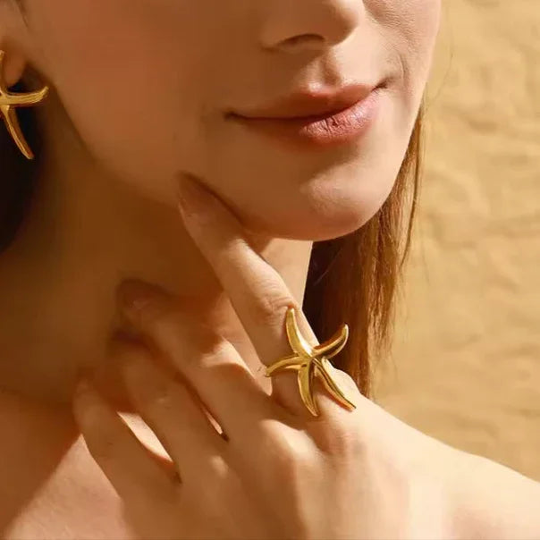 Oceanic Gold Seestern Ring