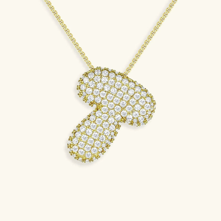 Bubble Initial Diamant Halskette