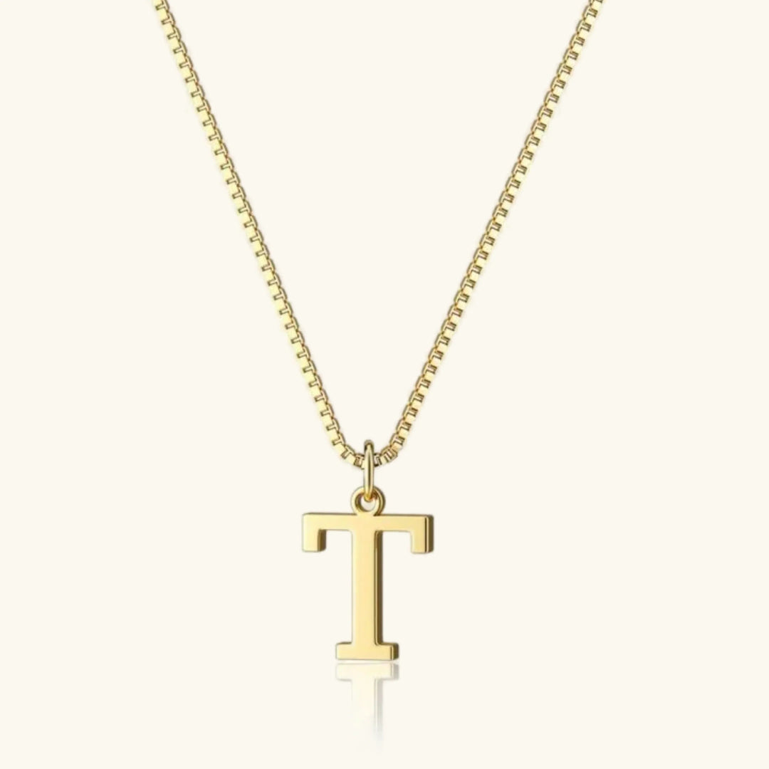 Therese Buchstabe Initial Gold Halskette