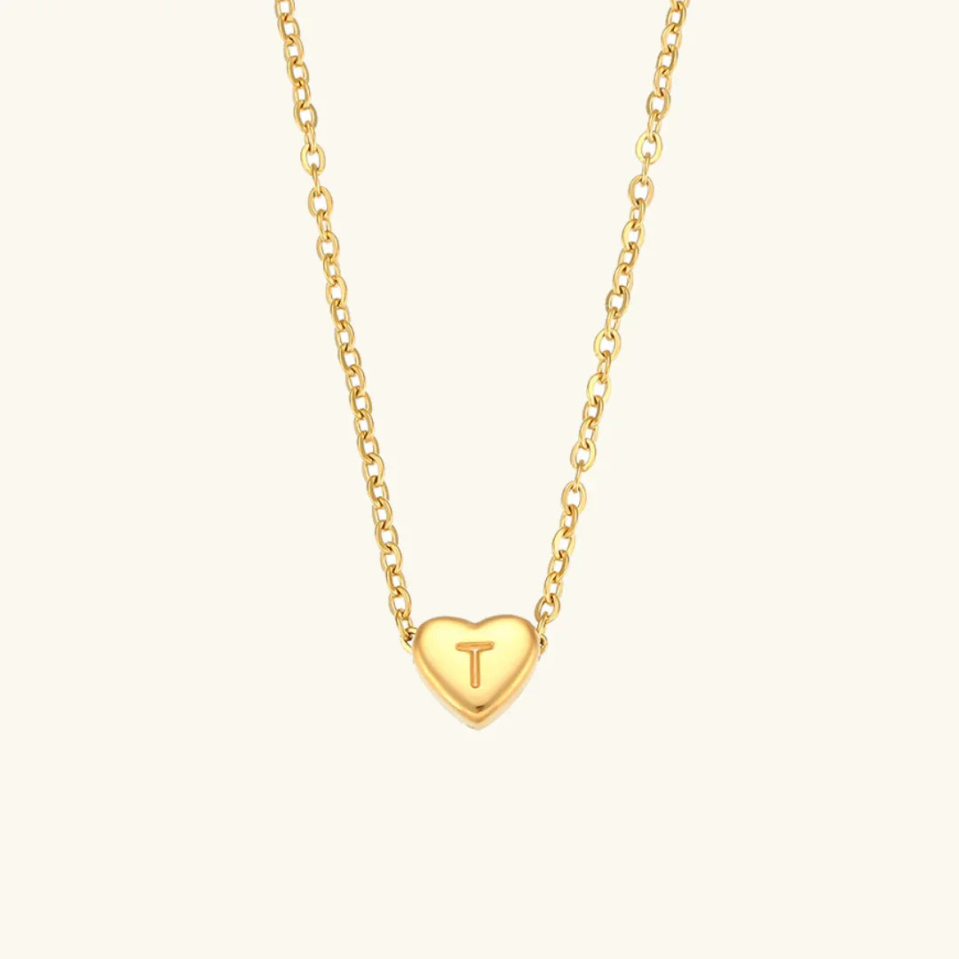 Herz Initiale Gold Halskette