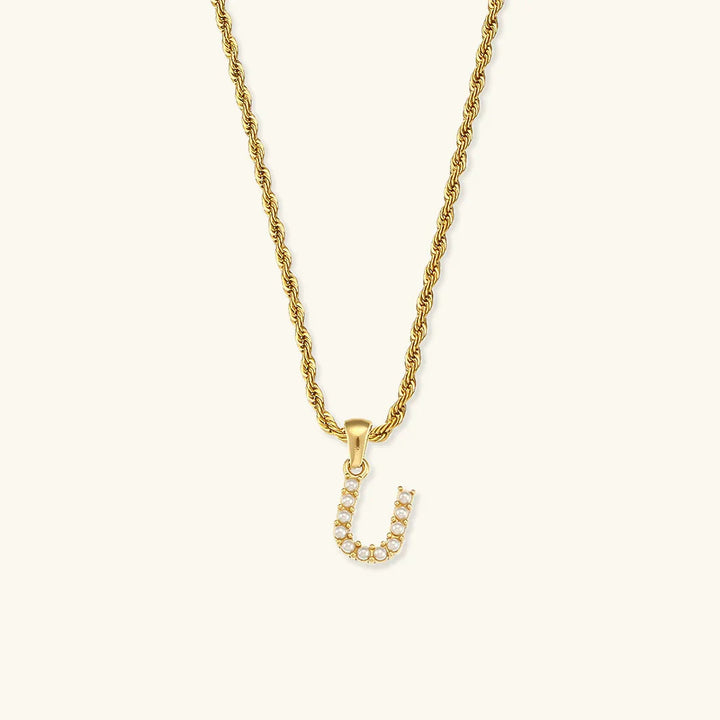 Elodie Initial Letter Pearl Necklace