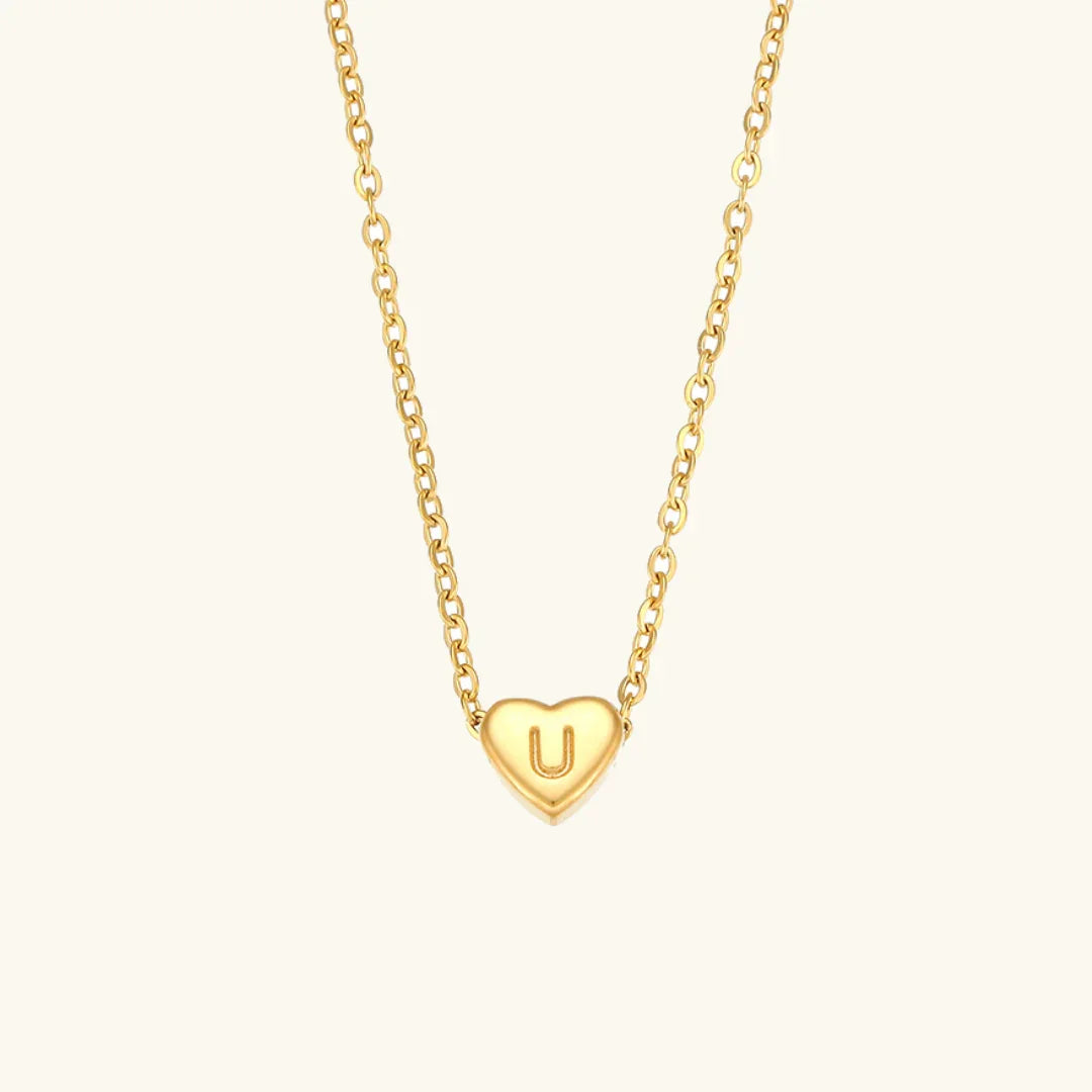 Herz Initiale Gold Halskette