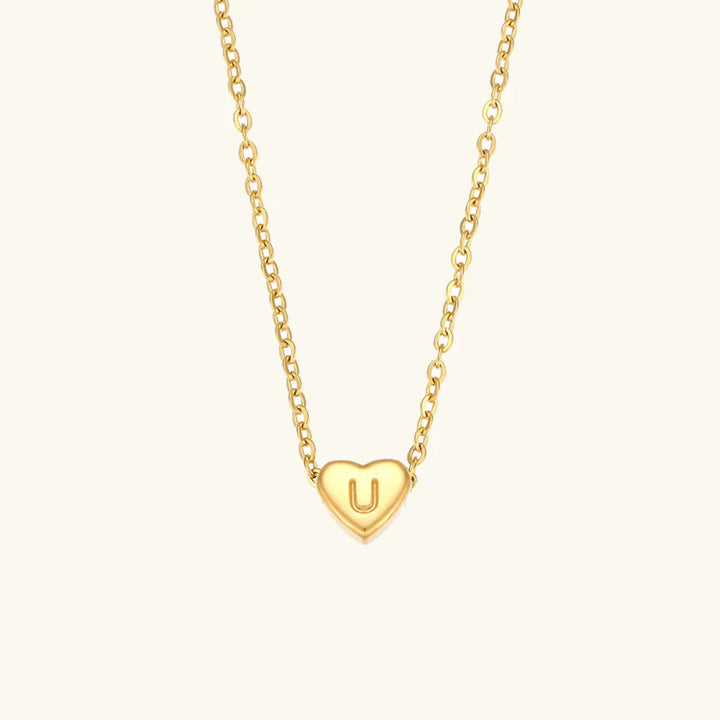 Herz Initiale Gold Halskette