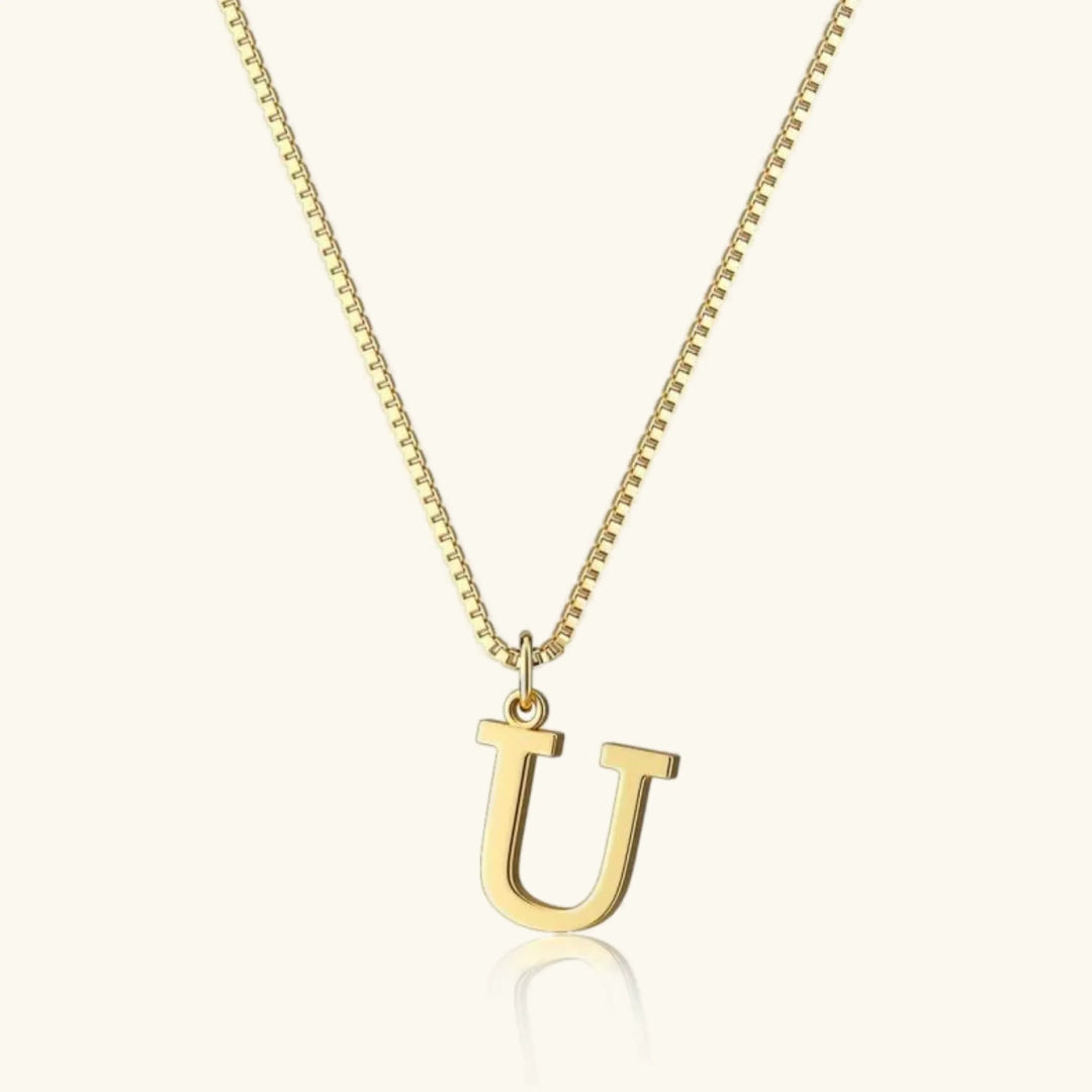 Therese Buchstabe Initial Gold Halskette