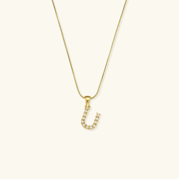 Augustine Initial Letter Pearl Necklace