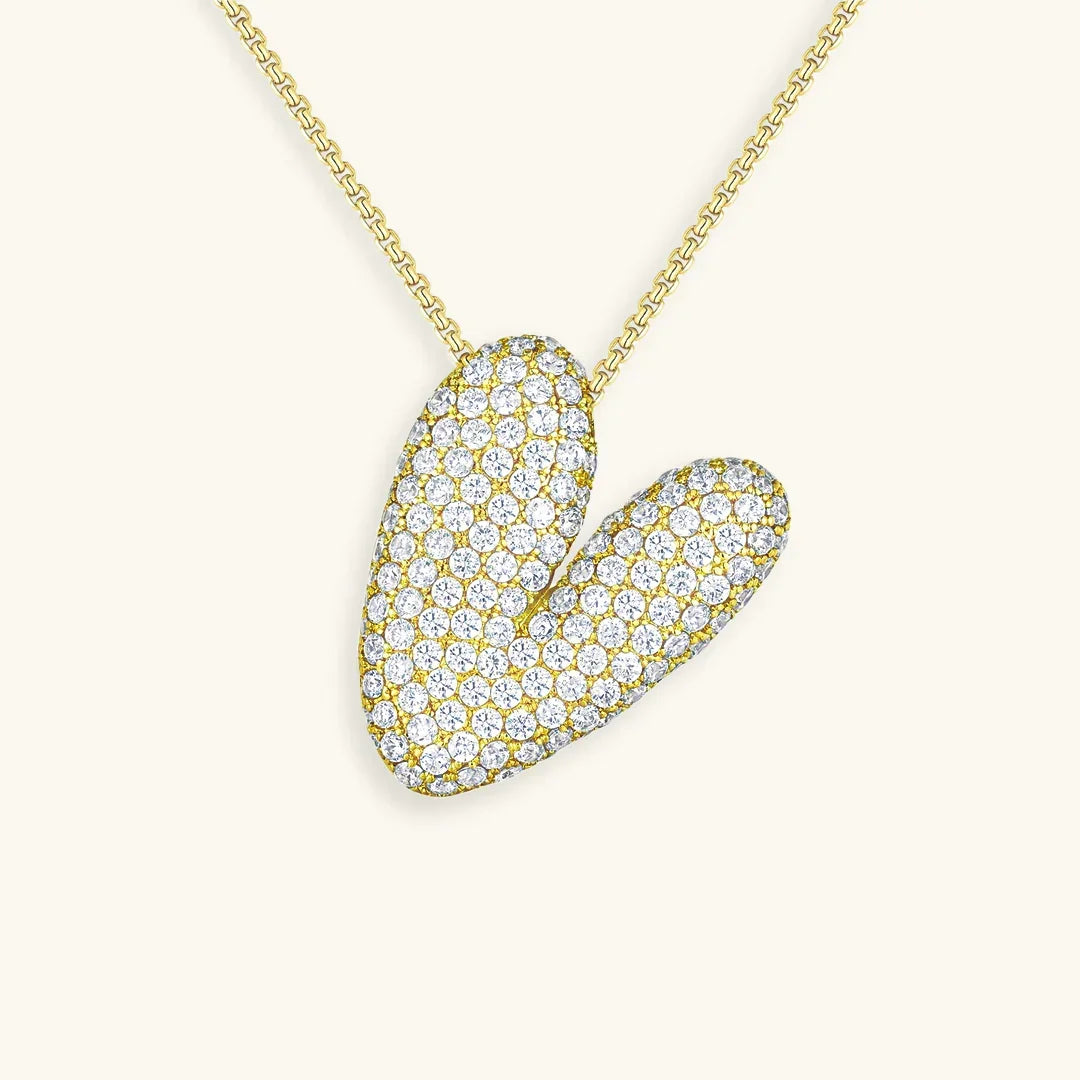 Bubble Initial Diamant Halskette
