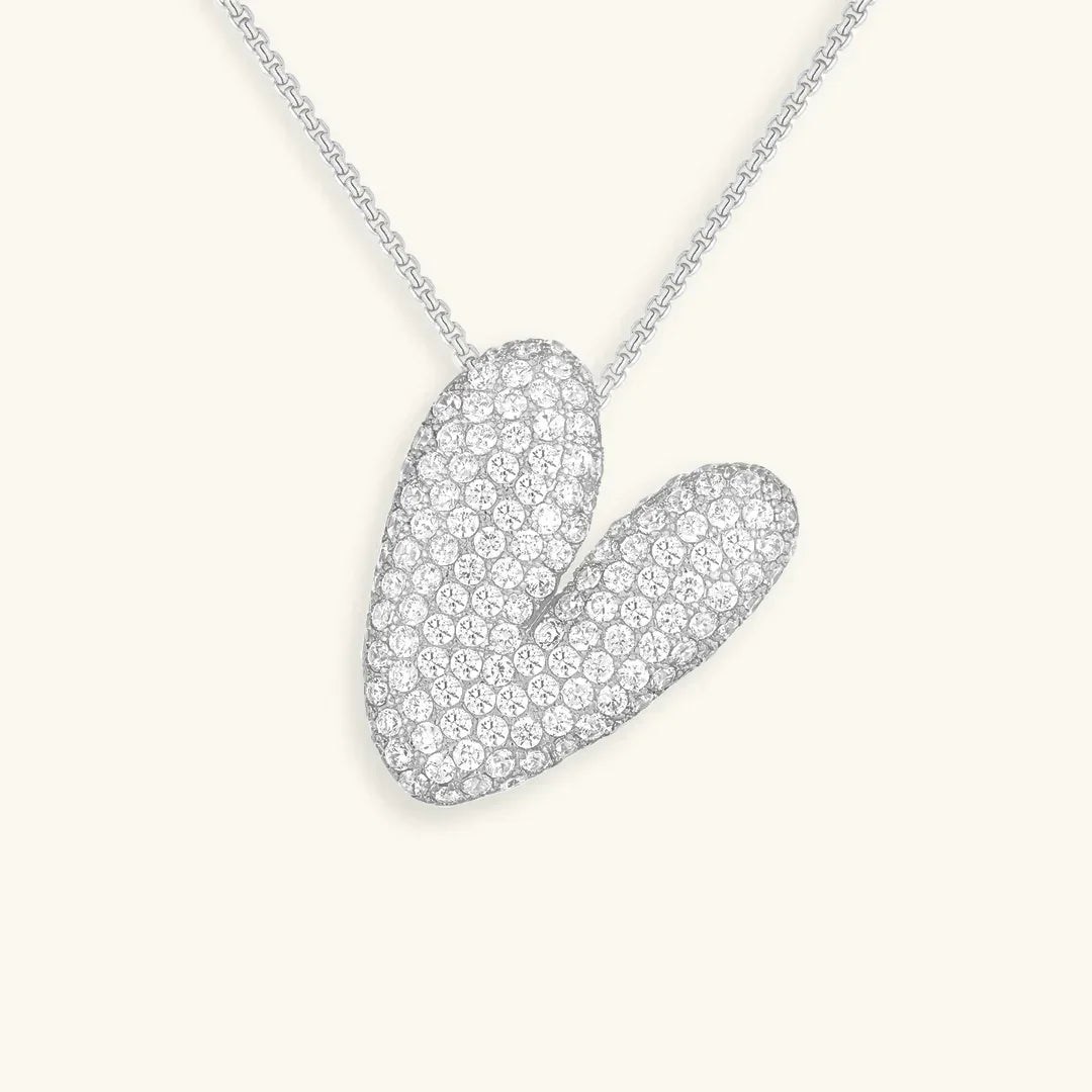 Bubble Initial Diamant Halskette