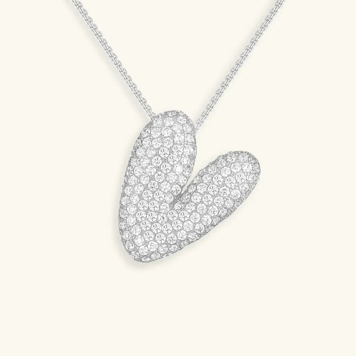 Bubble Initial Diamant Halskette