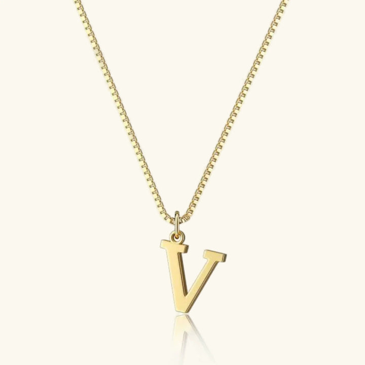 Therese Buchstabe Initial Gold Halskette