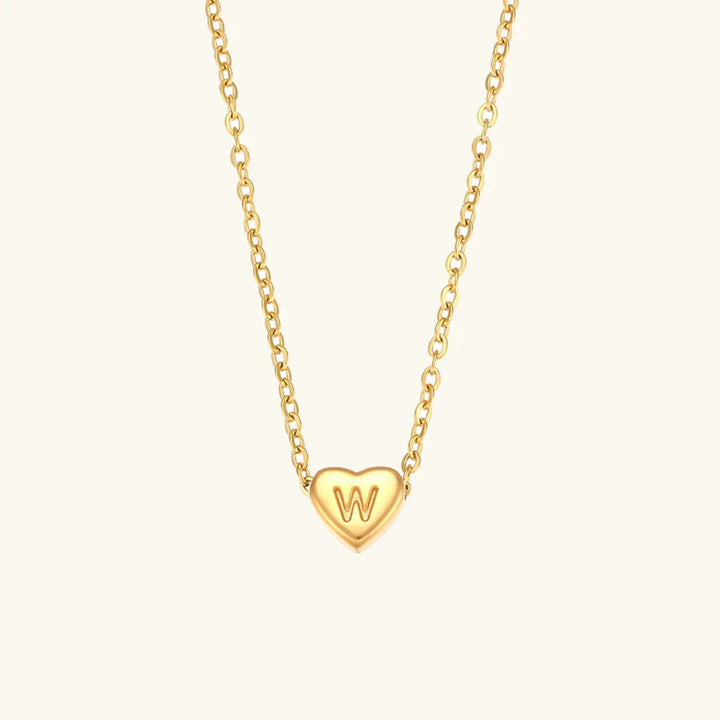 Herz Initiale Gold Halskette