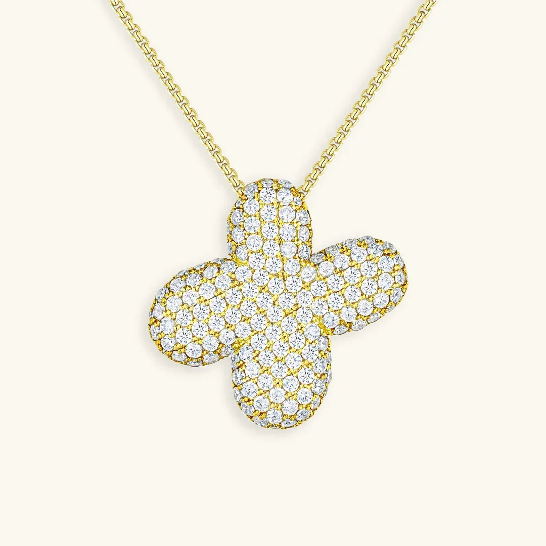 Bubble Initial Diamant Halskette
