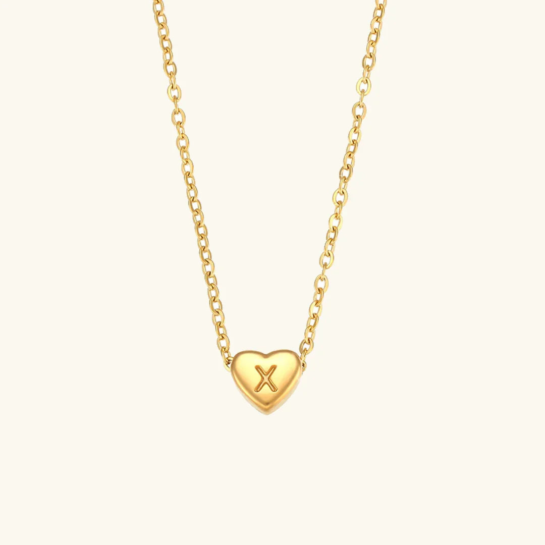 Herz Initiale Gold Halskette