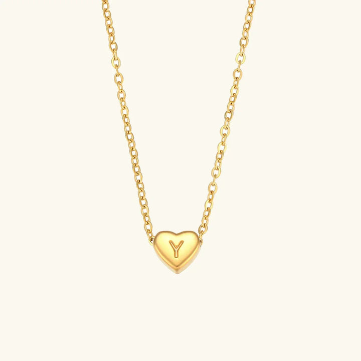 Herz Initiale Gold Halskette