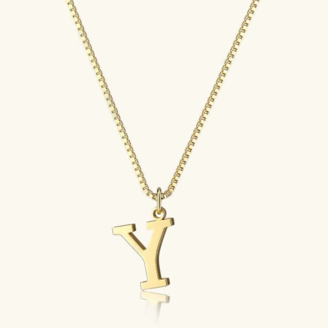 Therese Buchstabe Initial Gold Halskette