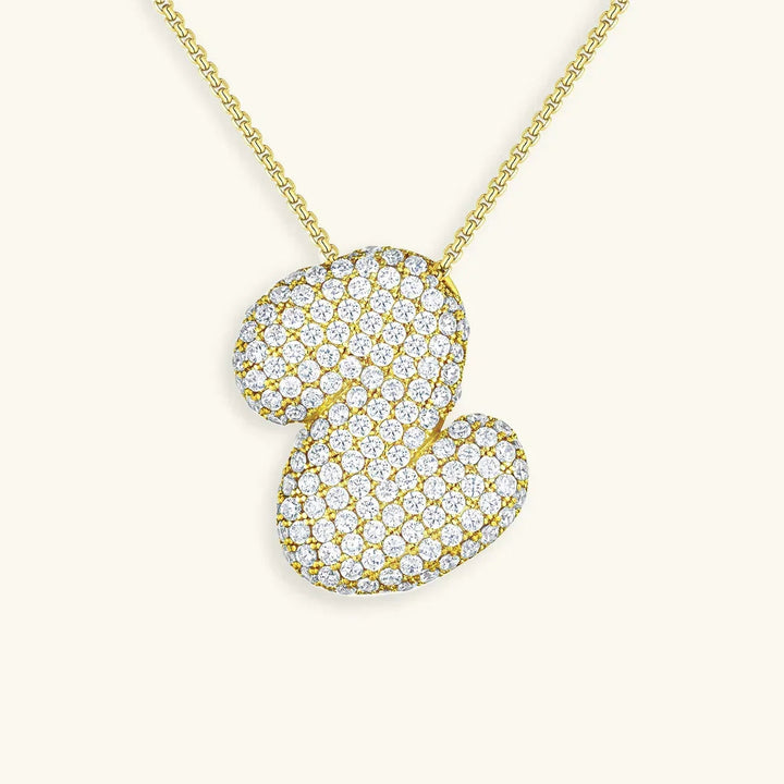 Bubble Initial Diamant Halskette