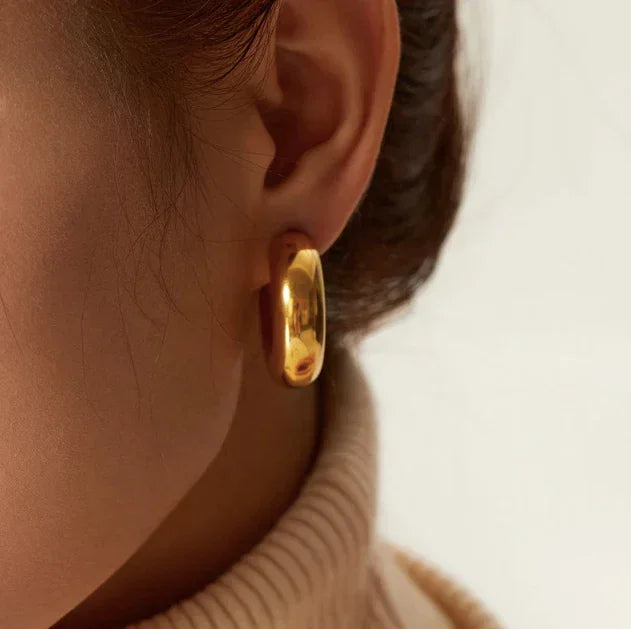 Natalia – Klobige goldene Creolen