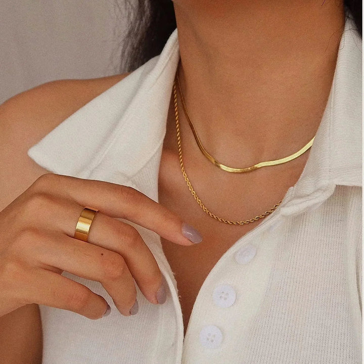 Hailey – Mehrreihige Goldkette