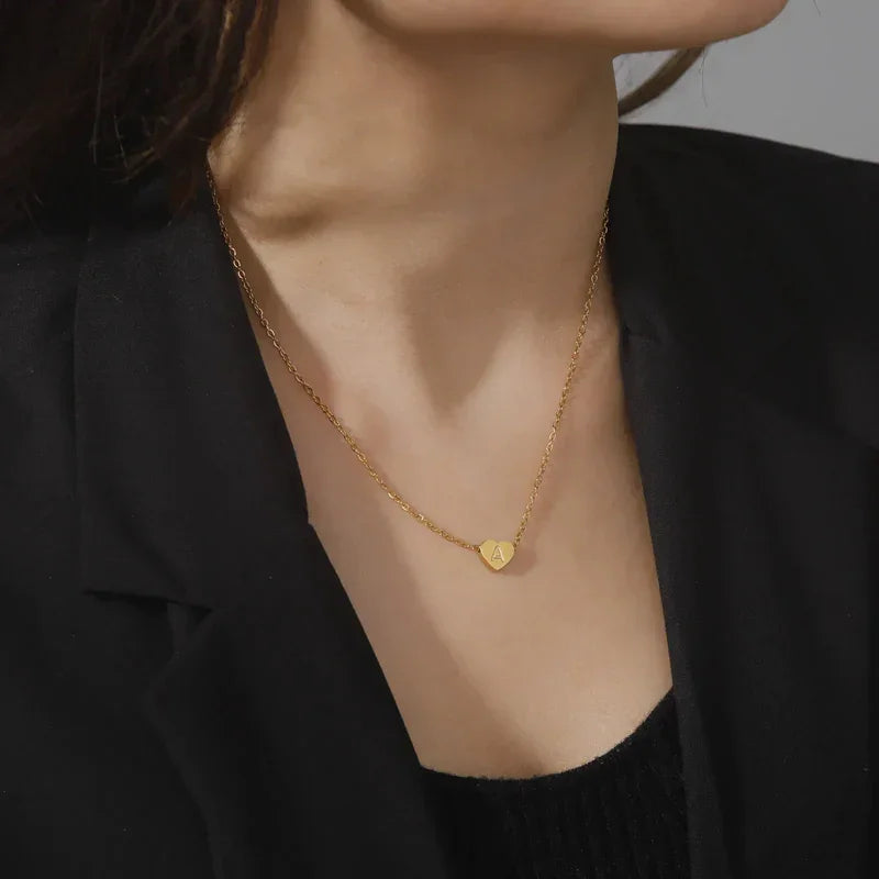Herz Initiale Gold Halskette