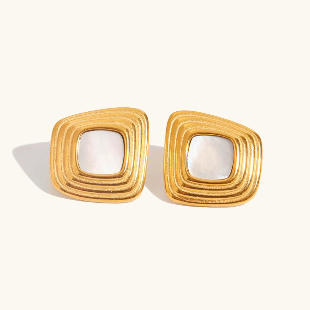 Geometrische Ohrringe Sylvie in Gold
