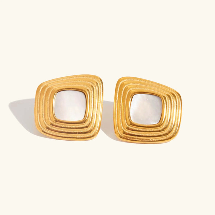 Geometrische Ohrringe Sylvie in Gold