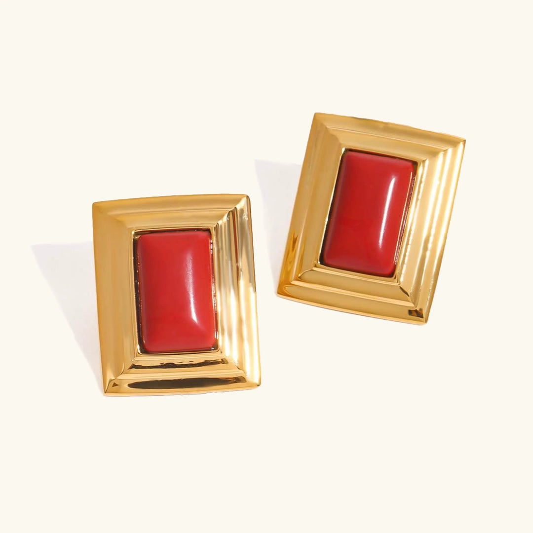 Sybil Gold Emaille Ohrringe