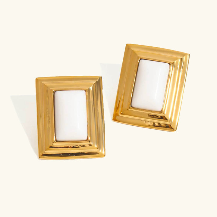 Sybil Gold Emaille Ohrringe