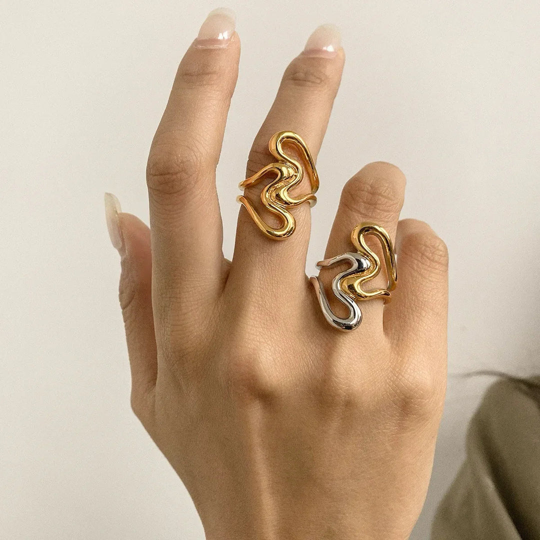 Corina Abstract Gold Ring