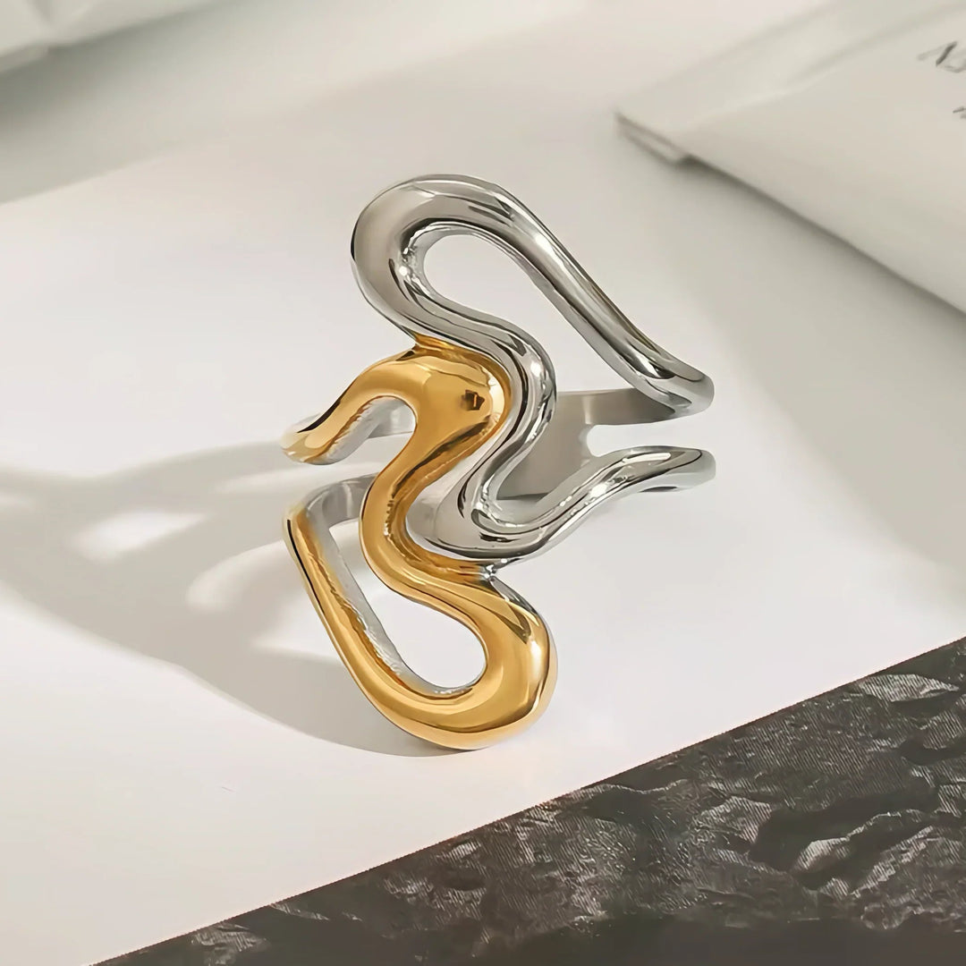 Corina Abstract Gold Ring