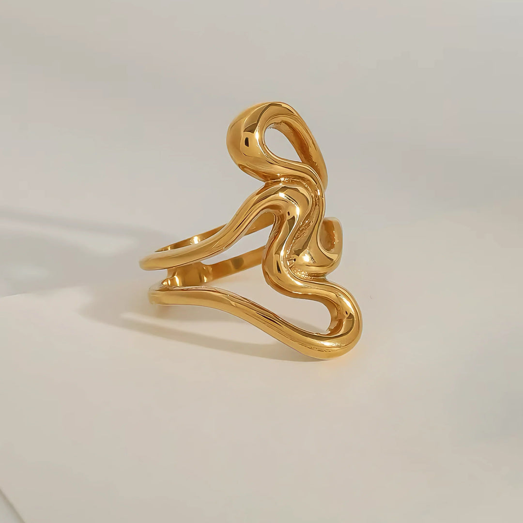 Corina Abstract Gold Ring